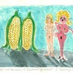 GMOS and the Theory of Substantial Equivalents, Monotype Print from the "Don't Shop with G-Nome" series by artist Catie Faryl, 2013.